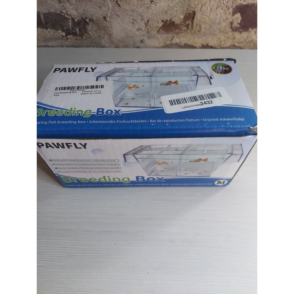 PAWFLY Floating Fish Breeding Box Aquarium Fry Hatchery Isolator With Grate New